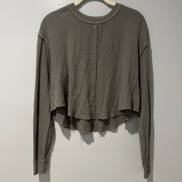 Free People Movement Women's Thermal Cropped Top Sz M Boho Chic Festival Travel - Picture 1 of 10
